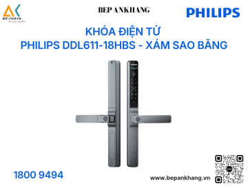 Khóa điện tử PHILIPS DDL611-18HBS - Xám Sao Băng